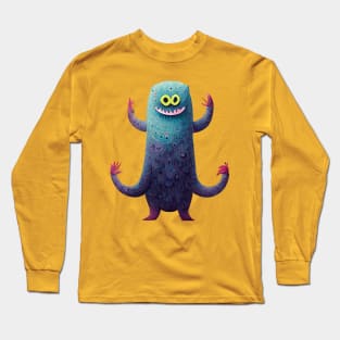 Cute Blue Four Armed Monster Long Sleeve T-Shirt